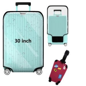 Suitcase Cover | Transparent Large 30-Inch PVC Fabric, Zippered, Waterproof, Dustproof, Clear Protective Trolley Bag Cover for Travel | Hard Luggage Trolley Bags | (69X50X33 cm)