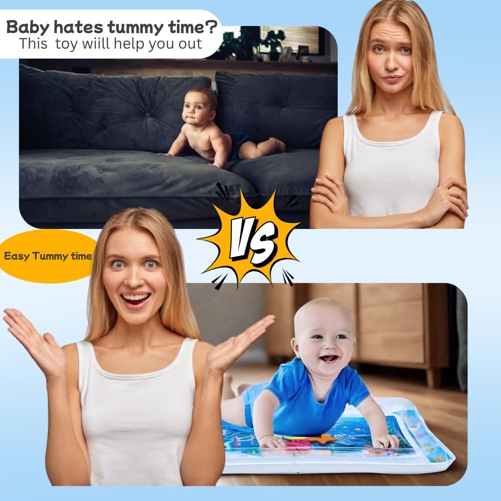 61uvlpossjl. sl1000 Toy Imagine Tummy Time Water Mat for Babies | Sensory Play Gym for 6-12 Months | Newborn Baby Essentials | Water-Filled Activity Mat | Baby Gifts | Pack of 1