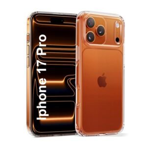 Transparent TPU Back Case Cover for Apple iPhone 17 Pro with Camera Protection, Ultra Slim, Shockproof, Anti-Yellowing, Scratch-Resistant, Wireless Charging Compatible for iPhone 17 Pro (Clear)