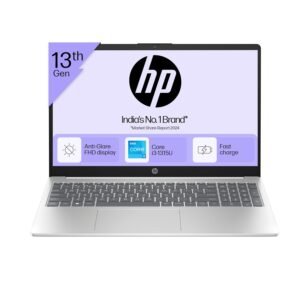 HP 15, 13th Gen Intel Core i3-1315U (8GB DDR4, 512GB SSD) FHD, Anti-Glare, Micro-Edge, 15.6"/39.6cm, Win 11, Office 21, Silver, 1.59kg, fd0006TU, UHD Graphics, 1080p FHD Camera w/Shutter Laptop