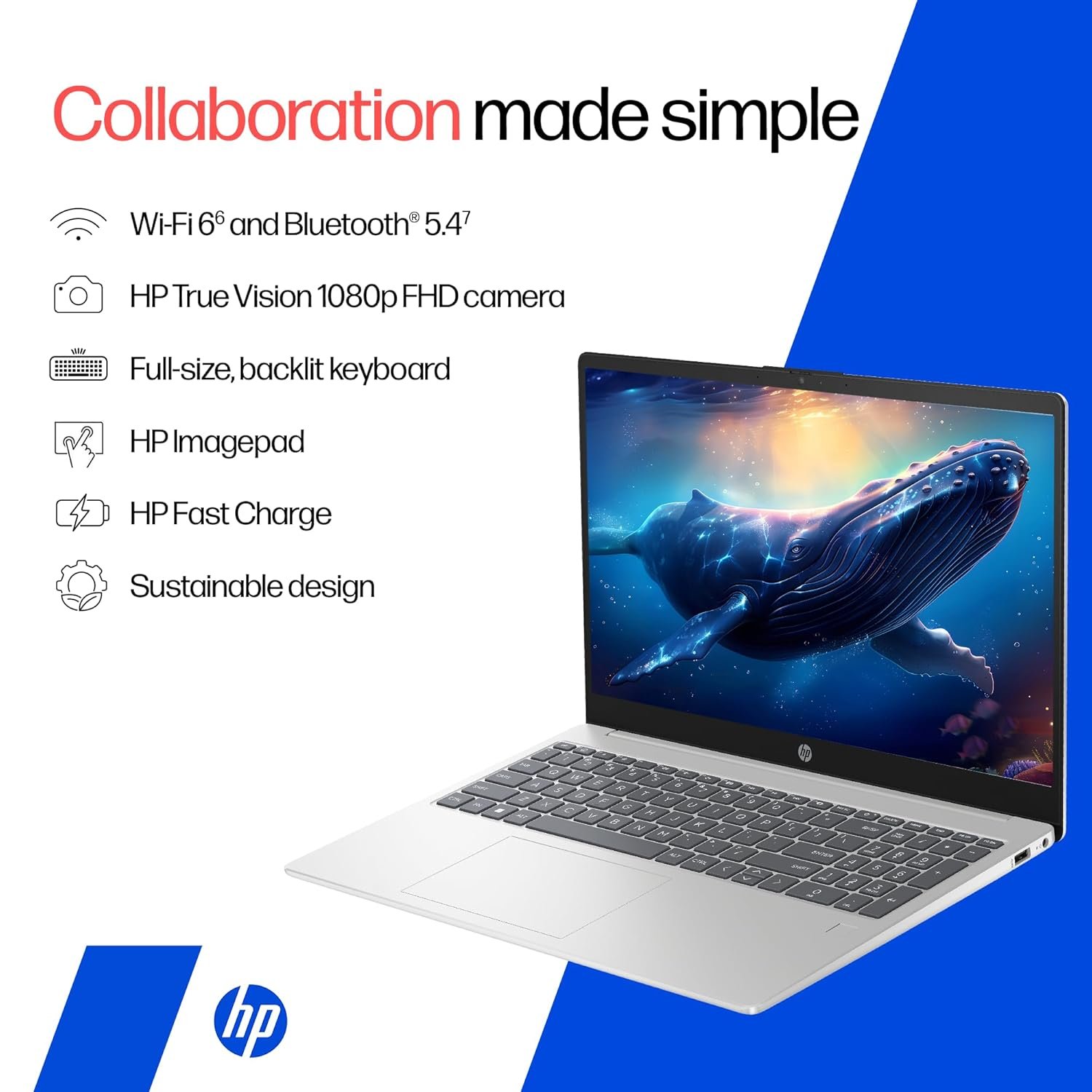 7196tqxv4wl. sl1500 HP 15 (Metal ID & Fingerprint & Backlit Laptop)-13th Gen Intel Core i5-1334U (16GB DDR4 Ram,512GB SSD) 15.6/39.6cm,FHD,Win11, M365 Basic(1yr),Office Home24,Silver,1.59kg,Iris Xe,FHD Camera hr0008TU