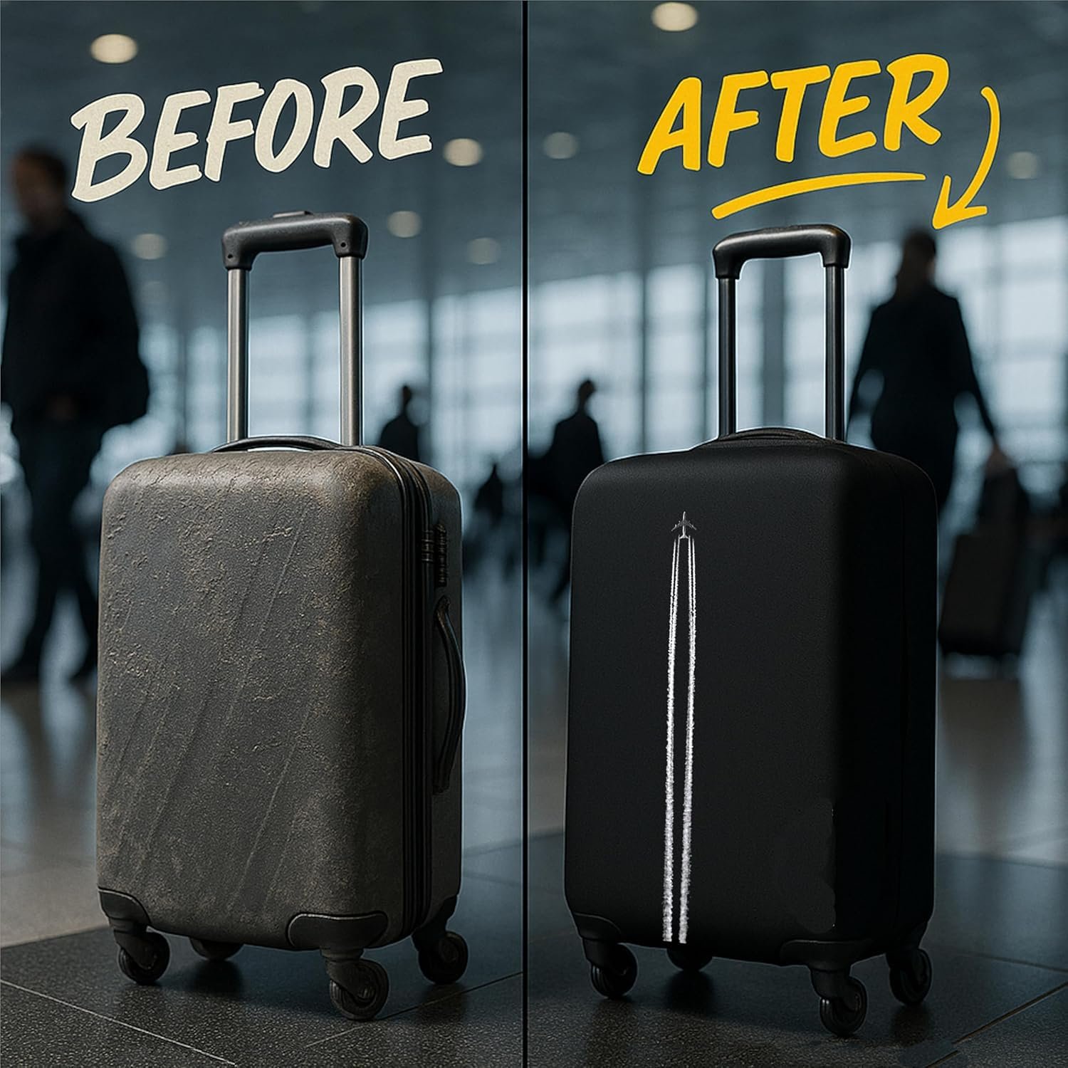 71bwxdcjl. sl1500 WanderWraps Spendex Polyester Protective Luggage Cover | Hard Luggage Trolley Bag Cover | Washable | Dust Proof | Stretchable | M – 24 inch | Skytrail||
