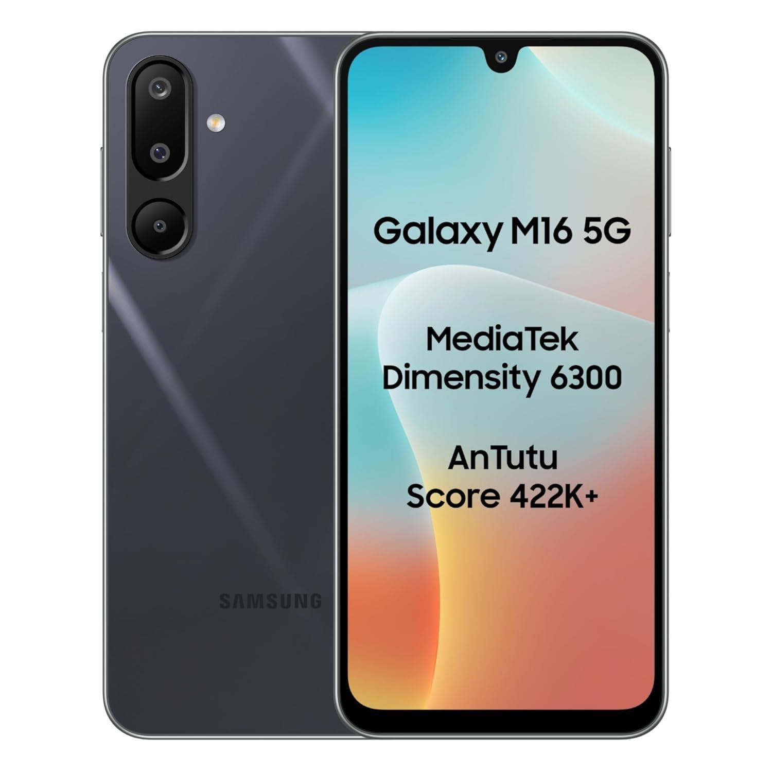 Samsung Galaxy M16 5G (Thunder Black, 4GB RAM, 128 GB Storage) | MediaTek Dimensity 6300 | AnTuTu Score 422K+ | Super Amoled Display | AI | 25W Fast Charging | 6 Gen of OS Upgrades | Without Charger Samsung Galaxy M16 5G (Thunder Black, 4GB RAM, 128 GB Storage) | MediaTek Dimensity 6300 | AnTuTu Score 422K+ | Super Amoled Display | AI | 25W Fast Charging | 6 Gen of OS Upgrades | Without Charger