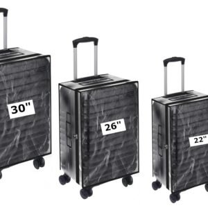 CNB Trolley Bag Cover/Suitcase Bag Cover/Waterproof Dustproof Luggage Cover/Zippered Clear PVC Suitcase Covers Protectors, Pack of 3 (Hard Luggage, Sizes 22" 26" 30")