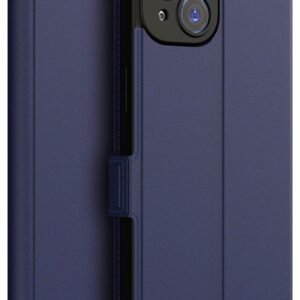 Kapa Noble Slim Magnetic Leather Flip Case Cover for Apple iPhone 14,Card Holder Stand Leather Flip Wallet Case (Blue)