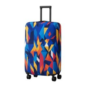 AMPEREUS® 20 Inch Trolley Bag Cover – Durable Polyester Fabric with Multicolour Abstract Print Luggage Cover for Suitcase | Small Size Stretch Protective Trolley Cover