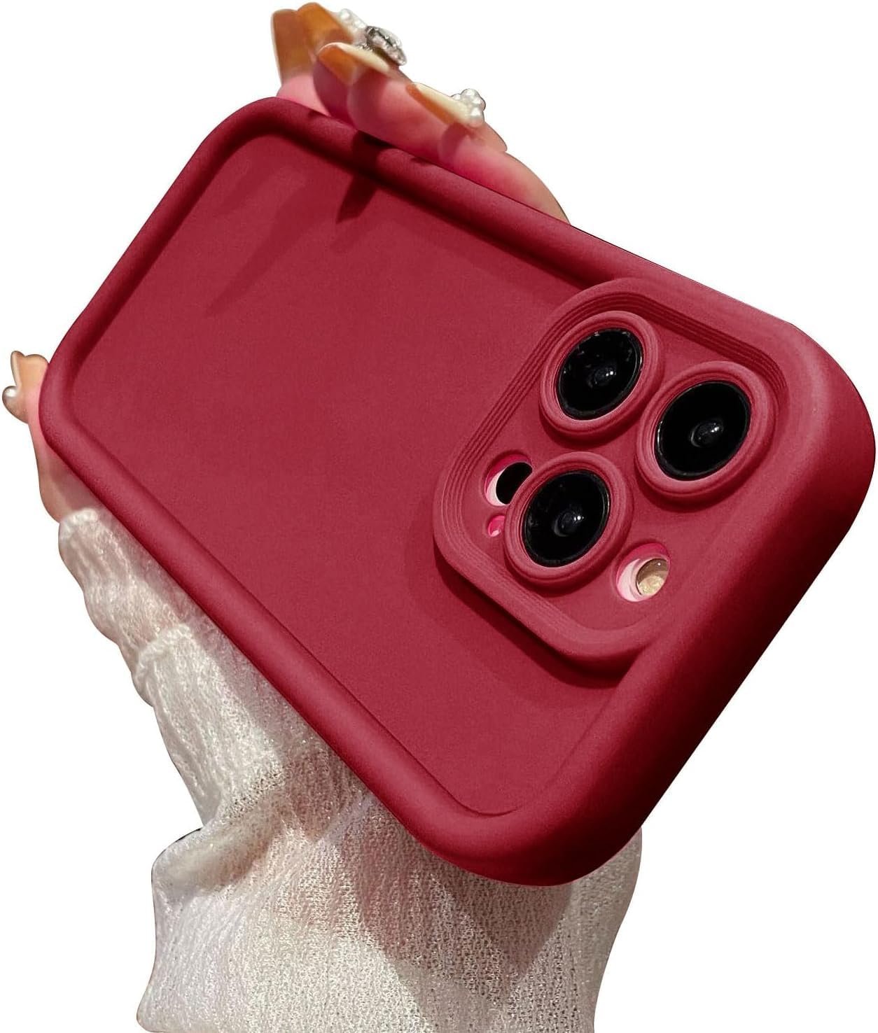71wfhcplssl. sl1476 Scalebee Back Cover for Apple iPhone 13 Pro Max Soft and Flexible Matt Finish Anti Slip Shock Proof Camera Protection Silicon Phone Case (Redwine)