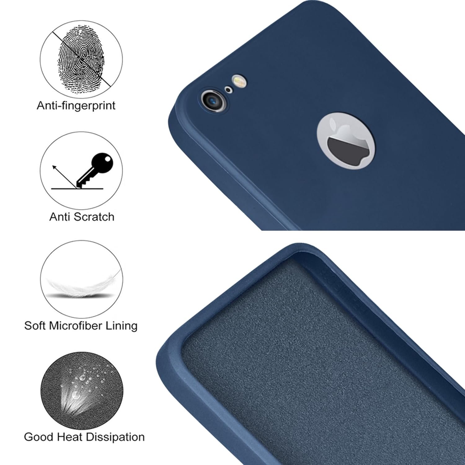 71c8sw gwll. sl1500 Jkobi Back Cover Case for Apple iPhone 6 Plus (Matte Finish Silicone with Inside Fiber Cloth)
