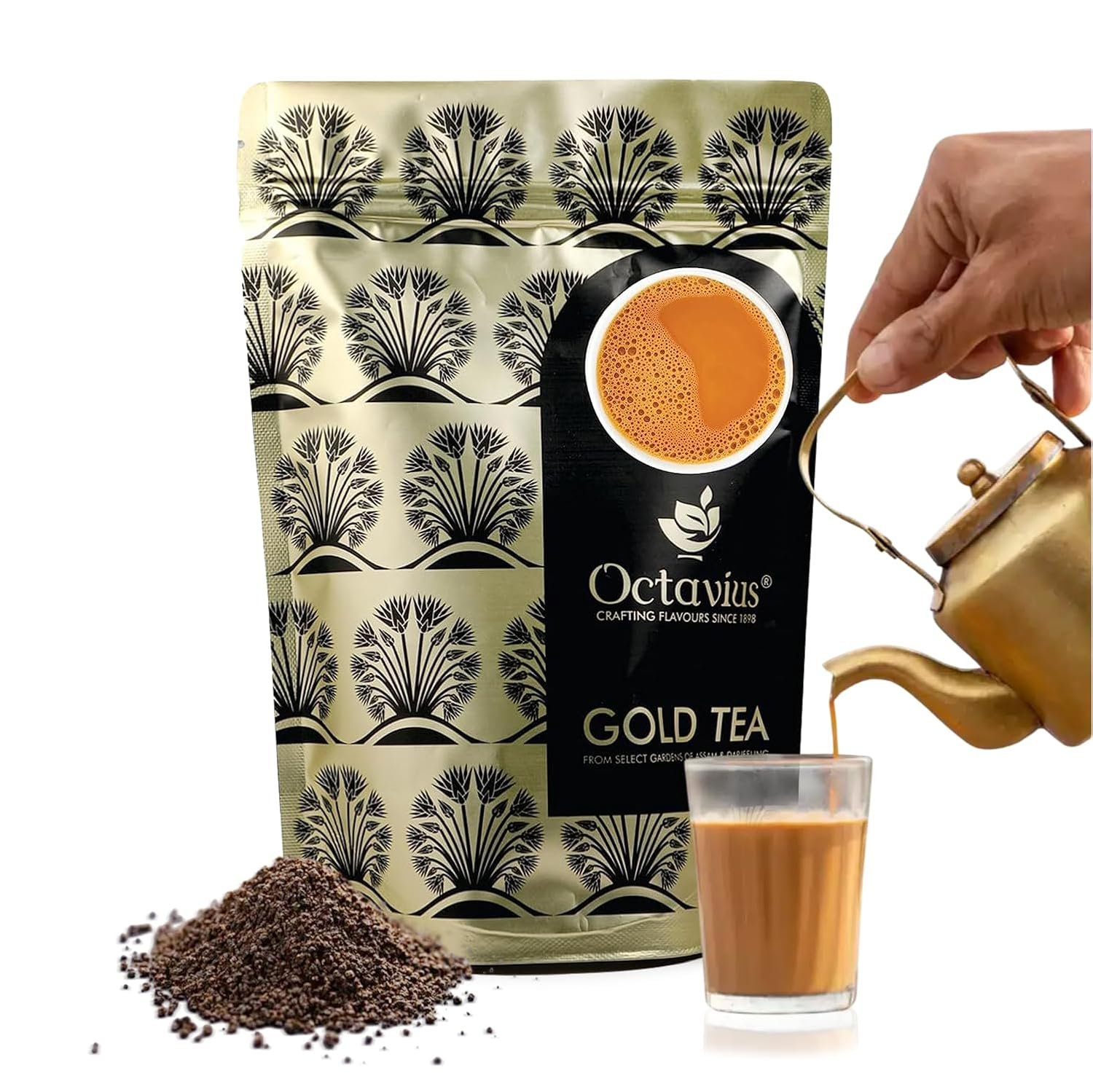 Octavius Gold Tea -1 Kg (500 Cups) | 15% Darjeeling Long Leaf | Black Tea | Blend Of Darjeeling & Assam | Rich And Aromatic Chai | Powder | Chai Patti | Garden Fresh. Octavius Gold Tea -1 Kg (500 Cups) | 15% Darjeeling Long Leaf | Black Tea | Blend Of Darjeeling & Assam | Rich And Aromatic Chai | Powder | Chai Patti | Garden Fresh.