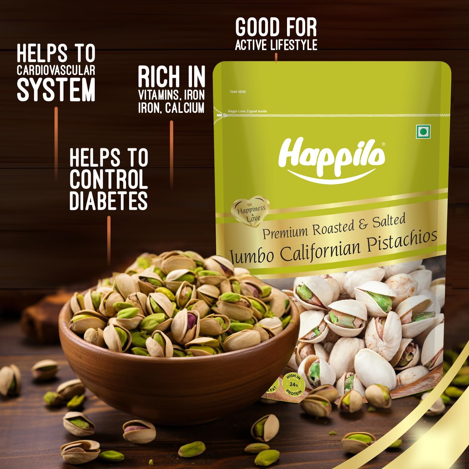 71fat5lc83l. sl1500 Happilo Premium Californian Roasted & Salted Pistachios 1kg | Pista Dry Fruit | Shelled Whole Nuts Super Crunchy & Delicious Super Healthy Crunchy Nuts | Roasted with Salt | No Added Oils | Oven Roasted