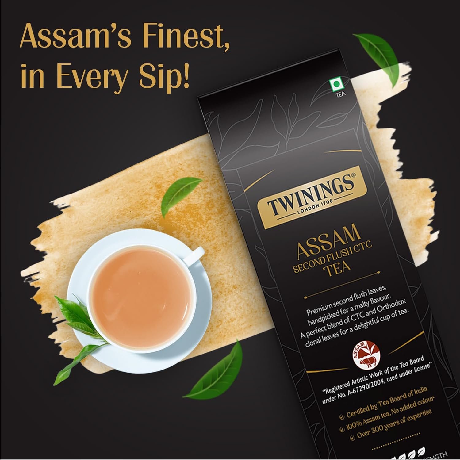 71ji2ija el. sl1500 Twinings Assam Second Flush CTC Tea, 250g | Pack of 1 | 100% Assam Tea | Strong Flavour Strength | For Malty, Robust Flavour | No Added Colour