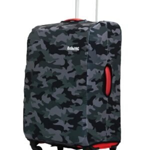 BIGWING Protective Cover in Polyester Fabric with Camouflage Print for | 24' Inch 65 cm Medium Size | Soft Luggage Trolley Bag Cover (Fits Only On Fabric Trolley Bag)