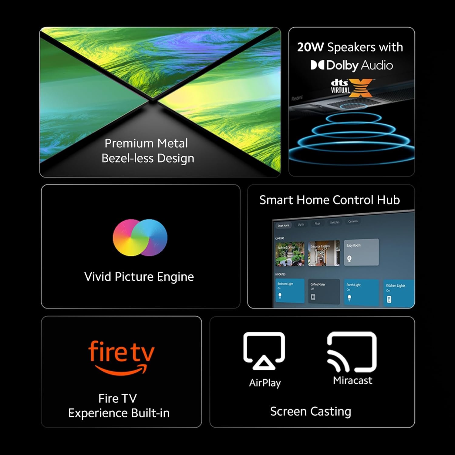 71lreool9nl. sl1500 Redmi Xiaomi 80 cm (32 inches) F Series HD Ready Smart LED Fire TV L32MA-FVIN (Black)