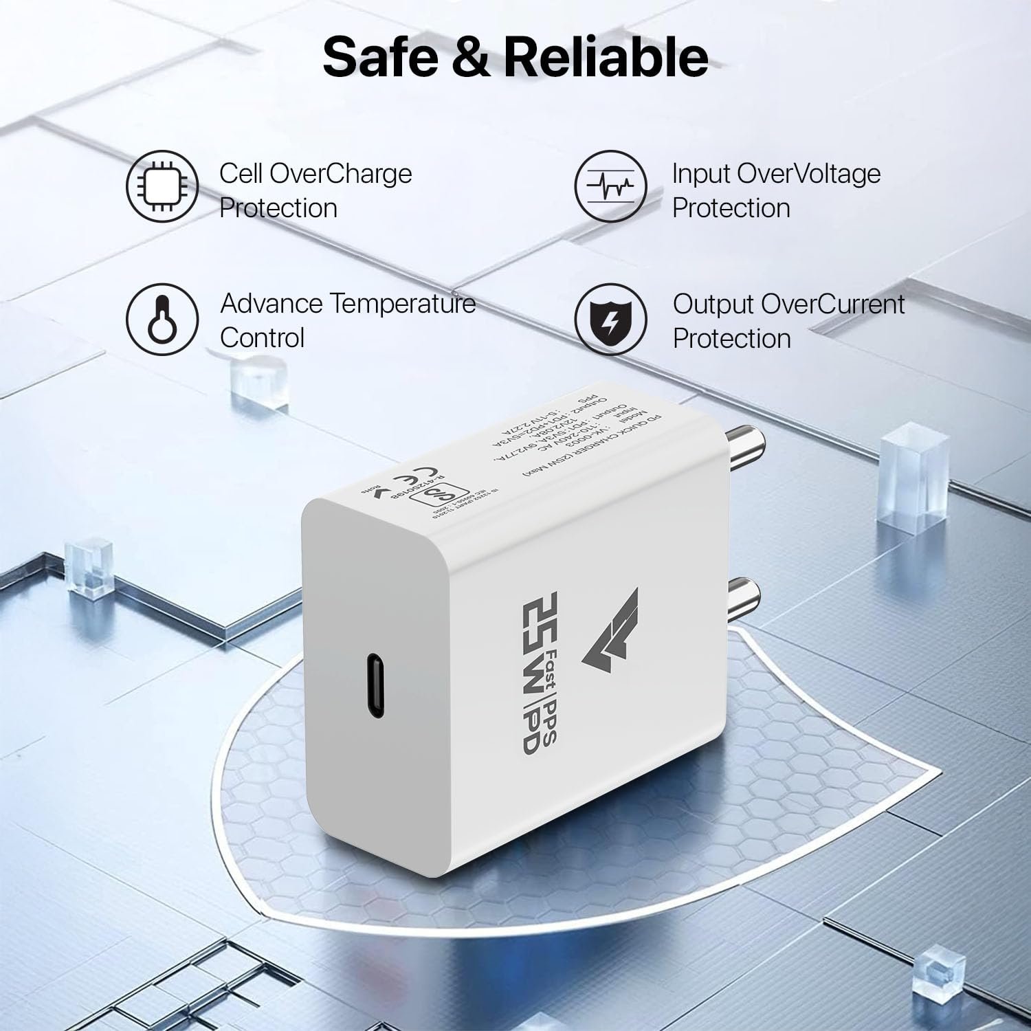 71mcoqvgql. sl1500 Dr Vaku® 25W Fast Charger Adapter Compatible with iPhone 14/14 Plus/14 Pro/14 Pro Max, 13/12/11 Series, iPad with 1 Meter Type C to L Data Cable PD 2.0 (Adapter+Cable)