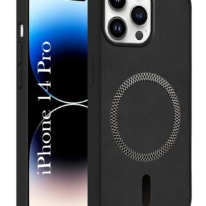Jkobi Leather Finish Back Cover Case for Apple iPhone 14 Pro (MagSafe Compatible Wireless Charging | Soft Touch | Camera Bump Protection)