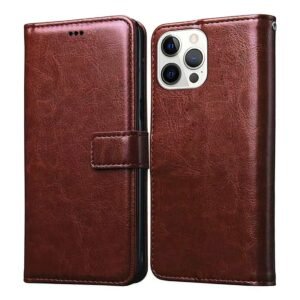 Flip Cover Back Case for Apple iPhone 12 Pro Max | Premium Leather Finish | Inbuilt Pockets & Stand | Flip Cover Back Case for Apple iPhone 12 Pro Max (Brown)