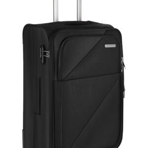 Nasher Miles Texas Expander Soft-Sided Polyester Cabin Luggage Black 20 inch |51cm Trolley Bag