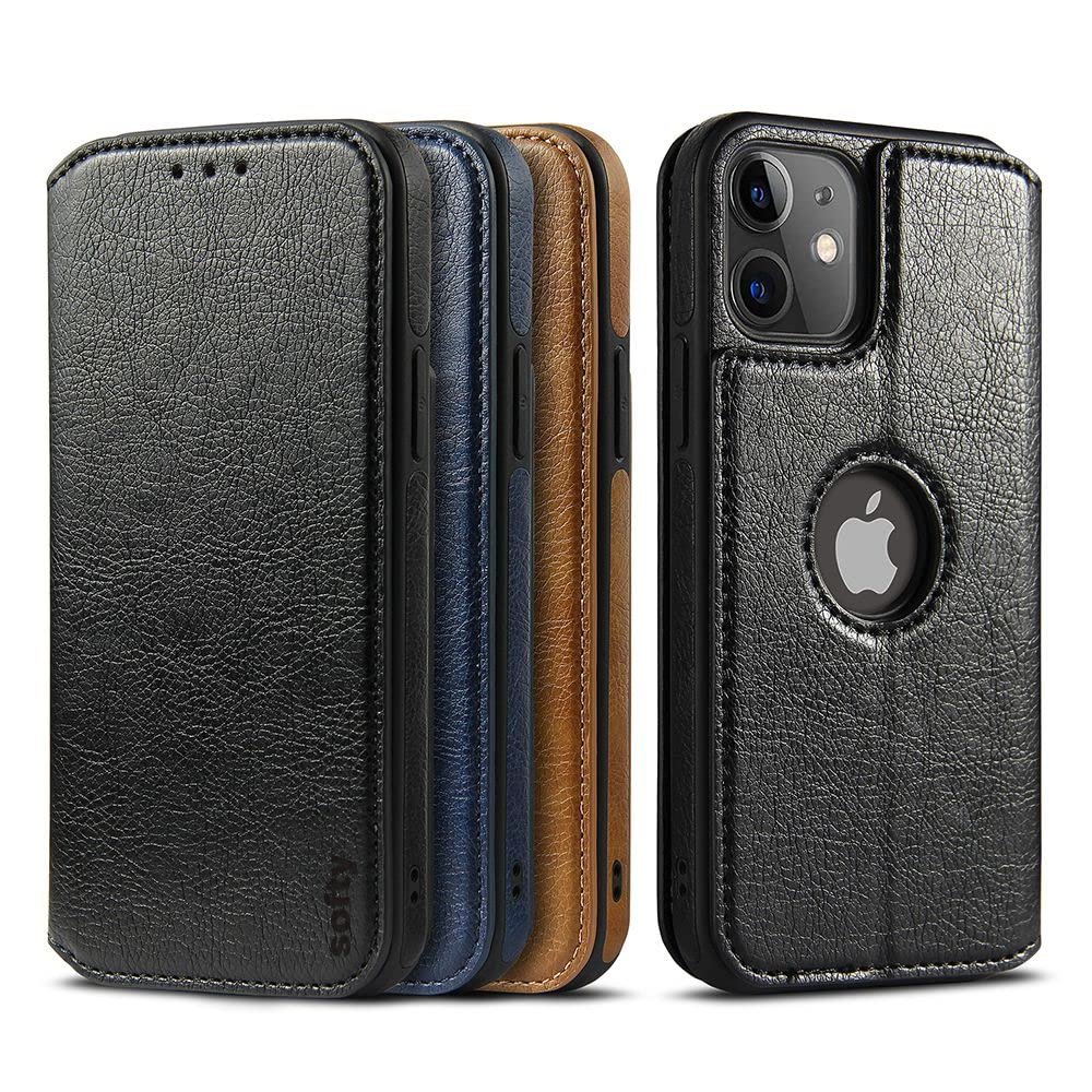 71uzkcvkiil. sl1000 SOFTY Scott Series Leather Finish Magnetic Flip Cover for Apple iPhone 17 Pro Max 6.9 Slim 360* Protection Case, Wireless Charging Supported & Card Slot (Brown)
