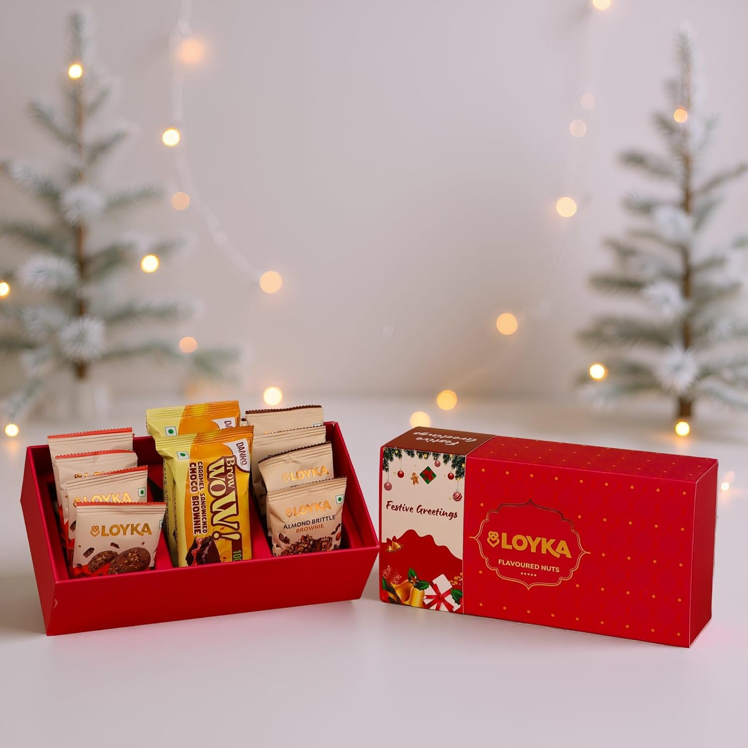71v5mf8kdol. sl1500 Loyka Holiday Trio Box | Christmas Gift Box | Chocolate Cookies, Caramel Brow wow & Almond Brittle Brownies