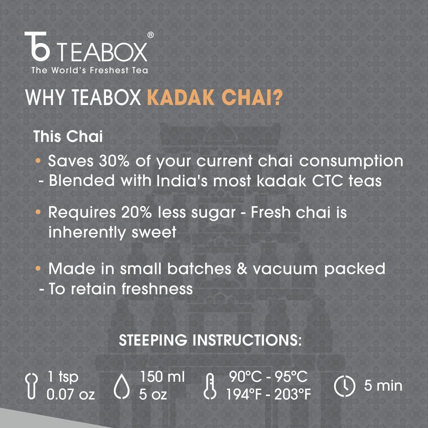 71vgl7pef4l. sl1500 Teabox Premium Kadak Chai Vacuum Sealed Pack for Freshness | Sourced From The Estates Of Assam & Dooars | Strong and Premium Chai Black Tea 250G