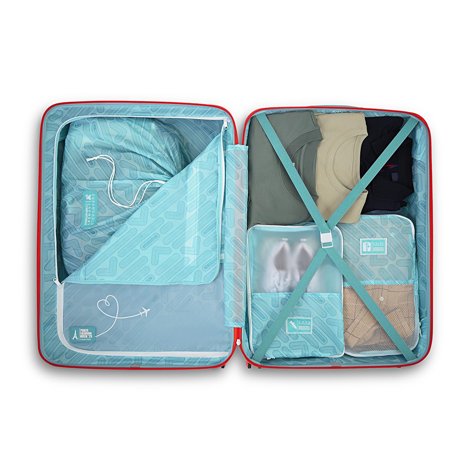 71xgekito5l. sl1500 uppercase Serendipity (M+L) Set of 2 Printed Trolley Bag with TSA Lock,Hard Sided Checked Luggage, Durable Design for Travel, RCS Certified for Sustainability, Suitcase for Men & Women (Aqua)