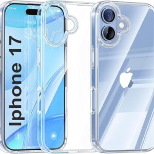 Back Cover Case for Apple iPhone 17 Transparent TPU with Camera Protection, Shockproof, Anti-Yellowing, Scratch-Resistant, Wireless Charging Compatible for (iPhone 17 Transparent)