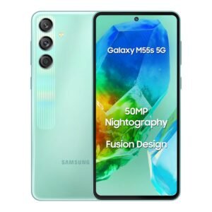 Samsung Galaxy M55s 5G (Coral Green,8GB RAM,128GB Storage) | 50MP Triple Cam| 5000mAh Battery| Snapdragon 7 Gen 1 | 4 Gen. OS Upgrade & 5 Year Security Update| Super AMOLED+ Display| Without Charger