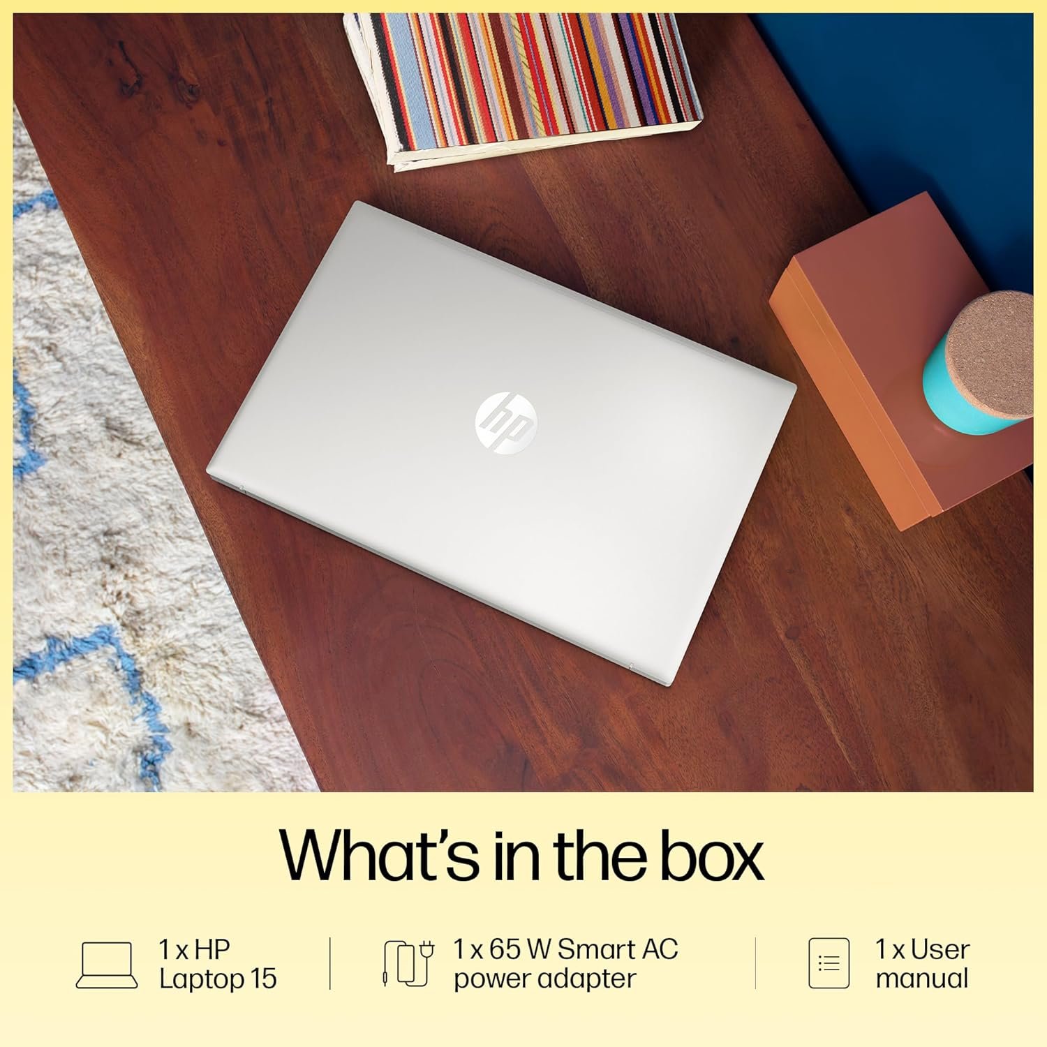 81upb0g2mvl. sl1500 HP 15, AMD Ryzen 5 7430U (16GB DDR4, 512GB SSD) FHD, Anti-Glare, Micro-Edge,15.6/39.6cm, Win11, M365 Basic(1yr)* Office24, Silver,1.59kg, fc0389AU, AMD Radeon, FHD Camera w/Shutter, Backlit Laptop