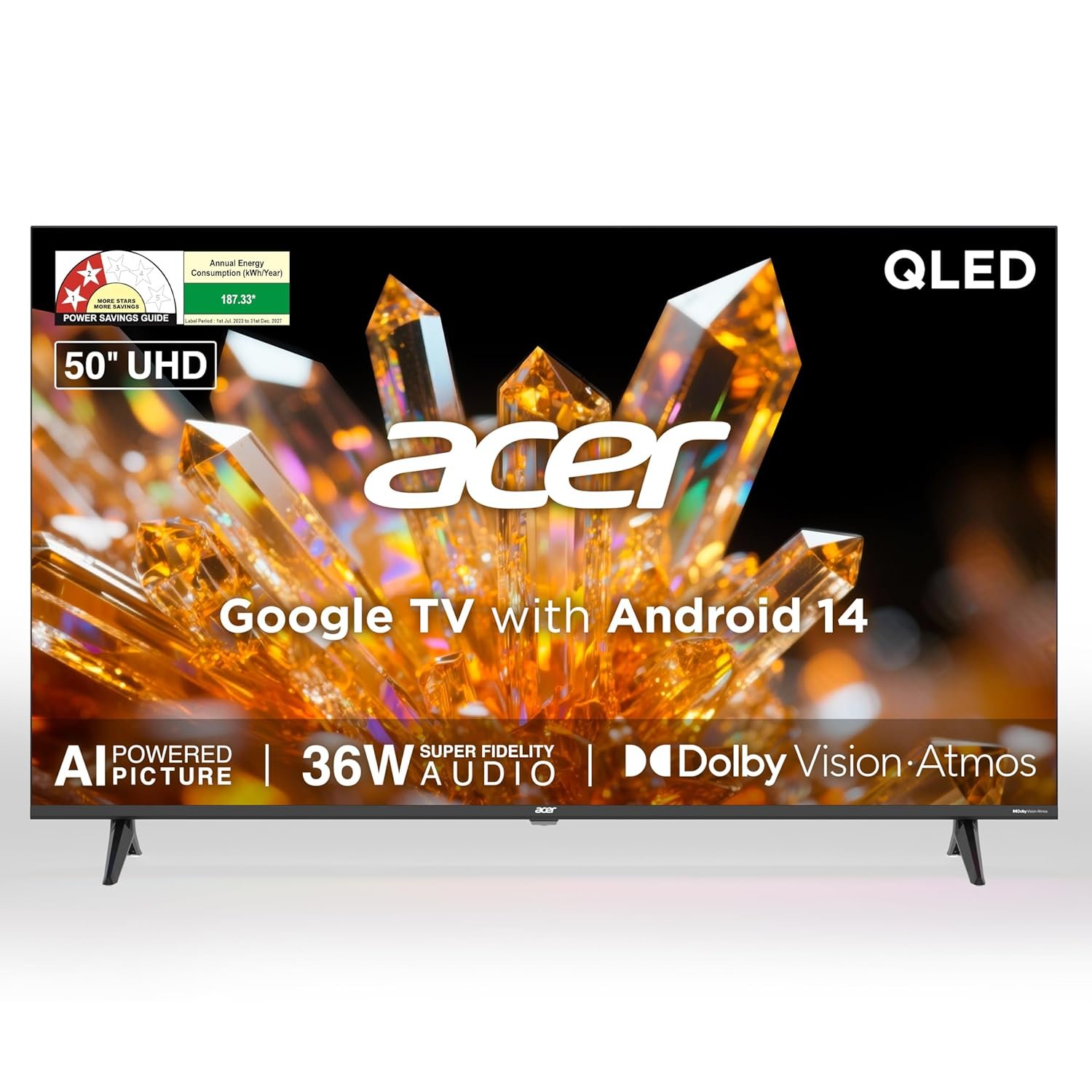 acer 127 cm (50 inches) Ultra V Series 4K Ultra HD Smart QLED Google TV AR50QDVGU2875BD acer 127 cm (50 inches) Ultra V Series 4K Ultra HD Smart QLED Google TV AR50QDVGU2875BD