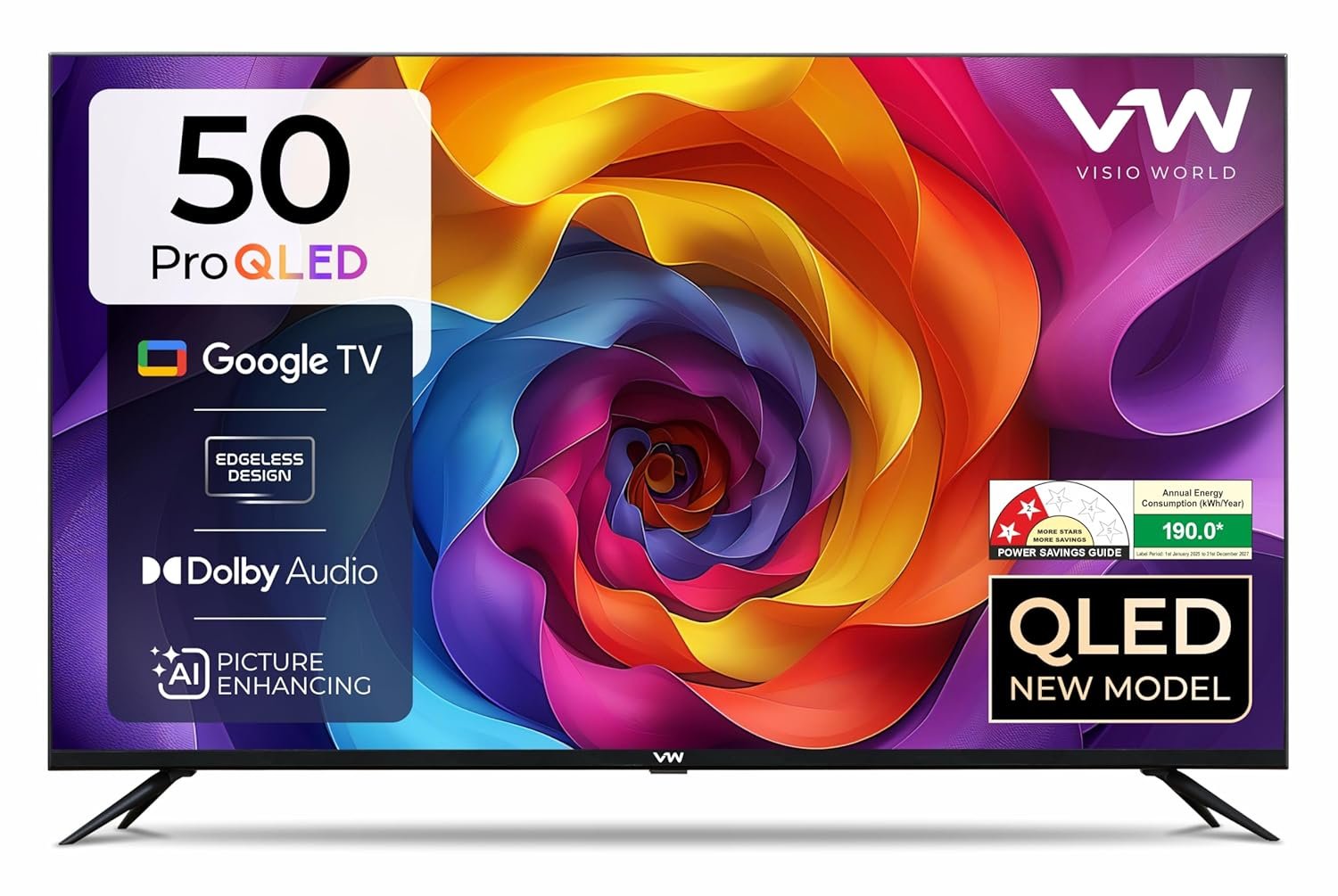 VW 127 cm (50 inches) Pro Series 4K Ultra HD Smart QLED Google TV VW50GQ1 VW 127 cm (50 inches) Pro Series 4K Ultra HD Smart QLED Google TV VW50GQ1