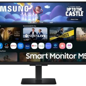 Samsung 27" M5 Smart Monitor with Smart TV Experience|FHD 1920 x 1080|Screen Mirroring|IPS Panel TV Plus|Speakers|Adaptive Sound|Wi-Fi|HDMI|Bluetooth|LS27FM500EWXXL|Black