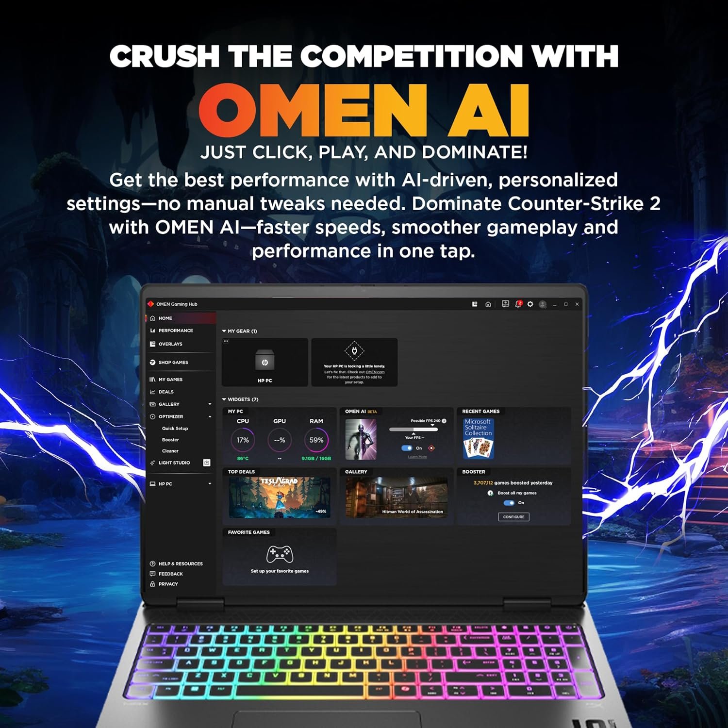 81rwan5i5hl. sl1500 HP Omen 16 Max, Intel Core Ultra 9 275HX processor,16GB NVIDIA RTX 5080 Gaming AI Laptop (32GB DDR5,1TB SSD) 60-240 Hz,3Ms,IPS,WQXGA,16/40.6Cm,Win11,M365* Office24,Black,2.68Kg,RGB Backlit, Ah0076Tx