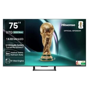 Hisense 189 cm (75 inches) U7Q Series 4K Ultra HD Smart QLED Mini LED TV 75U7Q (Black)