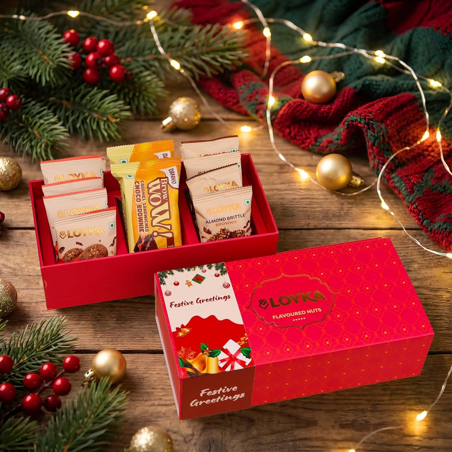91rplkdxcl. sl1500 Loyka Holiday Trio Box | Christmas Gift Box | Chocolate Cookies, Caramel Brow wow & Almond Brittle Brownies