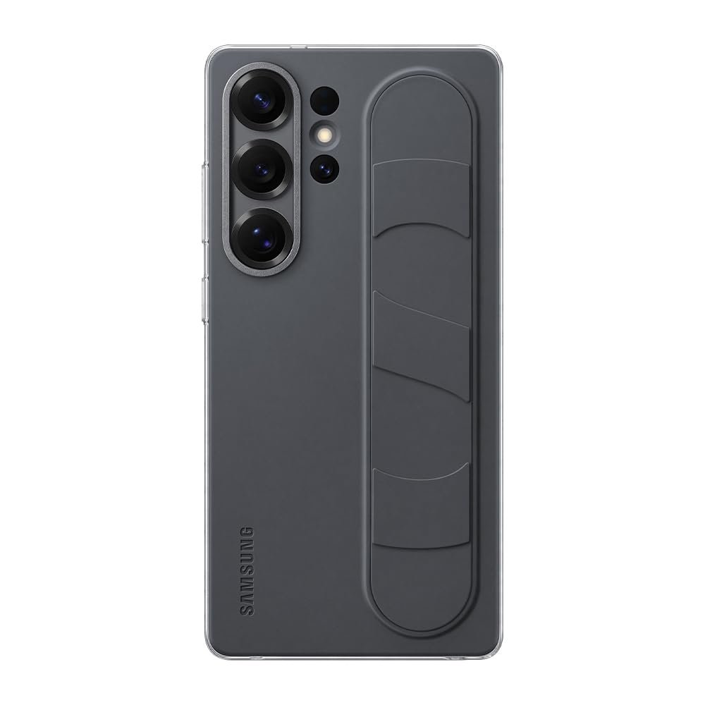 Samsung Silicone Galaxy Official Standing Grip Back Case for Galaxy S25 Ultra, Black Samsung Silicone Galaxy Official Standing Grip Back Case for Galaxy S25 Ultra, Black