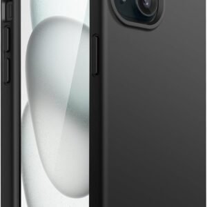 iPhone 15 Silicone Back Case | Shock Proof Design & Camera Protection | Premium Rubberised Apple iPhone 15 Cover (Microfiber Lining) | Ultra Smooth Silicone - Black