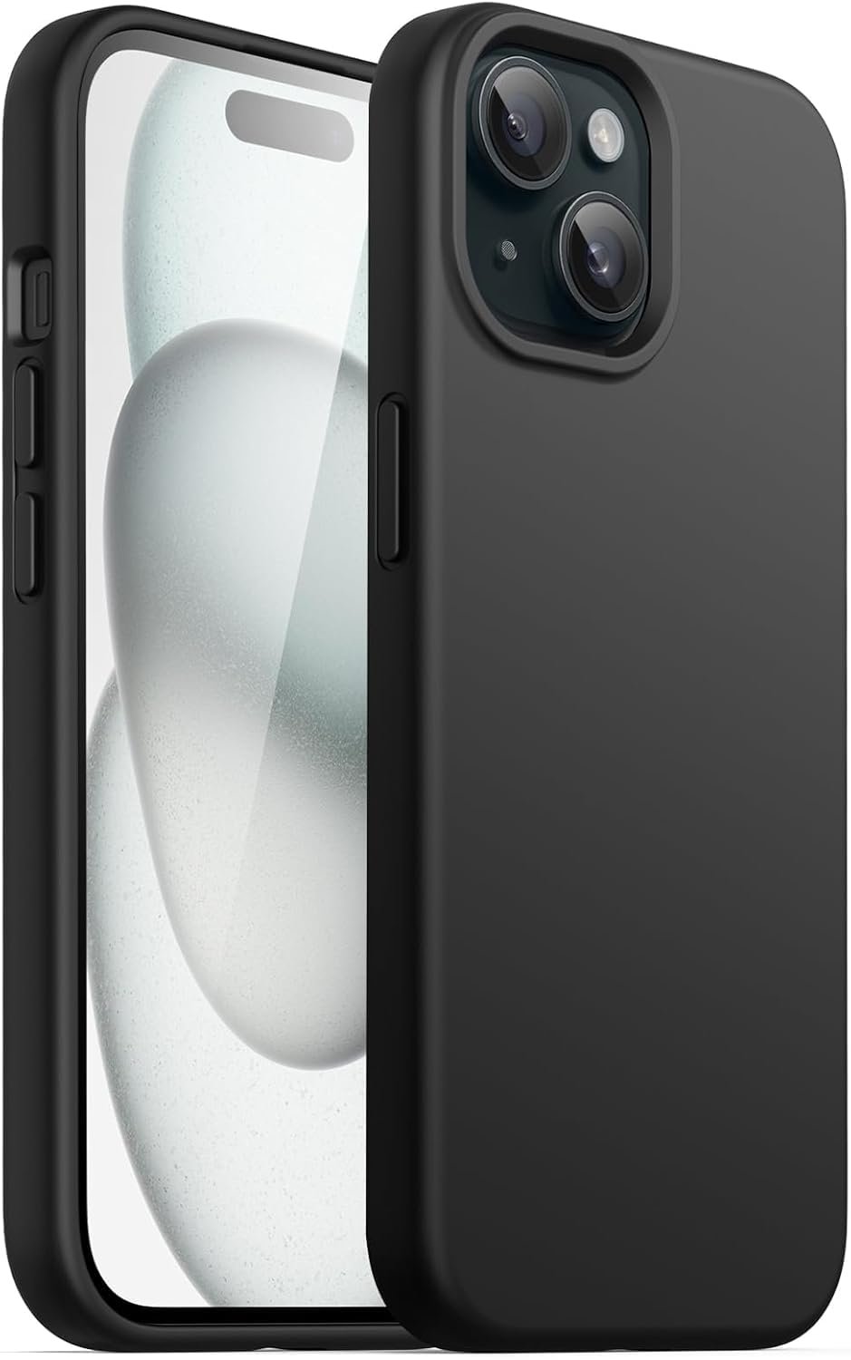 iPhone 15 Silicone Back Case | Shock Proof Design & Camera Protection | Premium Rubberised Apple iPhone 15 Cover (Microfiber Lining) | Ultra Smooth Silicone - Black iPhone 15 Silicone Back Case | Shock Proof Design & Camera Protection | Premium Rubberised Apple iPhone 15 Cover (Microfiber Lining) | Ultra Smooth Silicone - Black