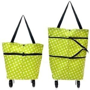 AARKRI SALES Foldable Shopping Trolley Bag with Wheels Folding Travel Luggage Bag/Vegetable, Grocery, Shopping Trolley Carry Bag (Multi Color)