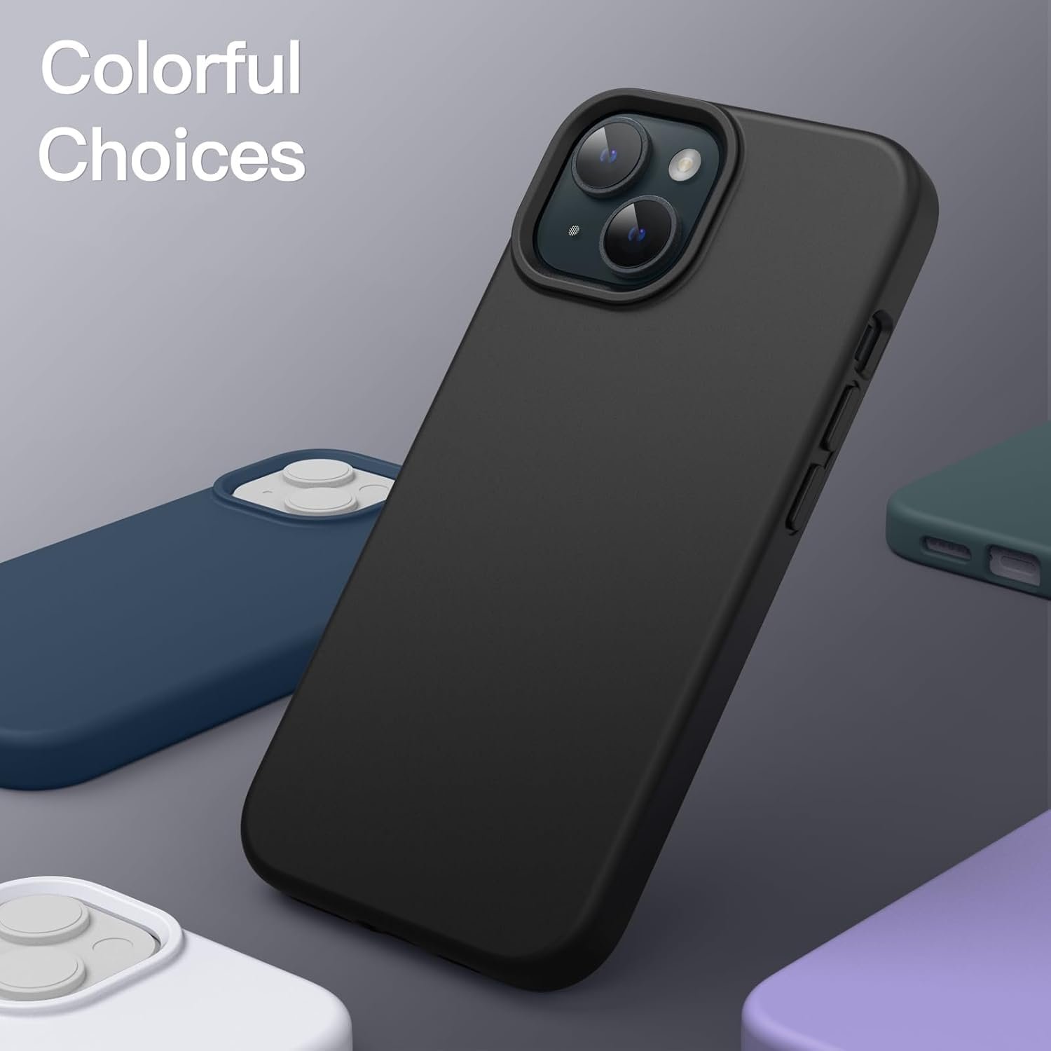 514ioiotddl. sl1500 iPhone 15 Silicone Back Case | Shock Proof Design & Camera Protection | Premium Rubberised Apple iPhone 15 Cover (Microfiber Lining) | Ultra Smooth Silicone – Black