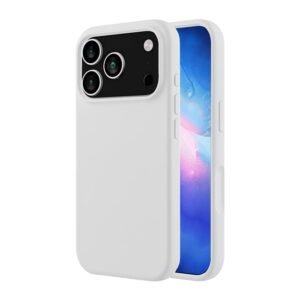LIRAMARK Liquid Silicone Soft Back Cover Case for iPhone 17 Pro Max (White)