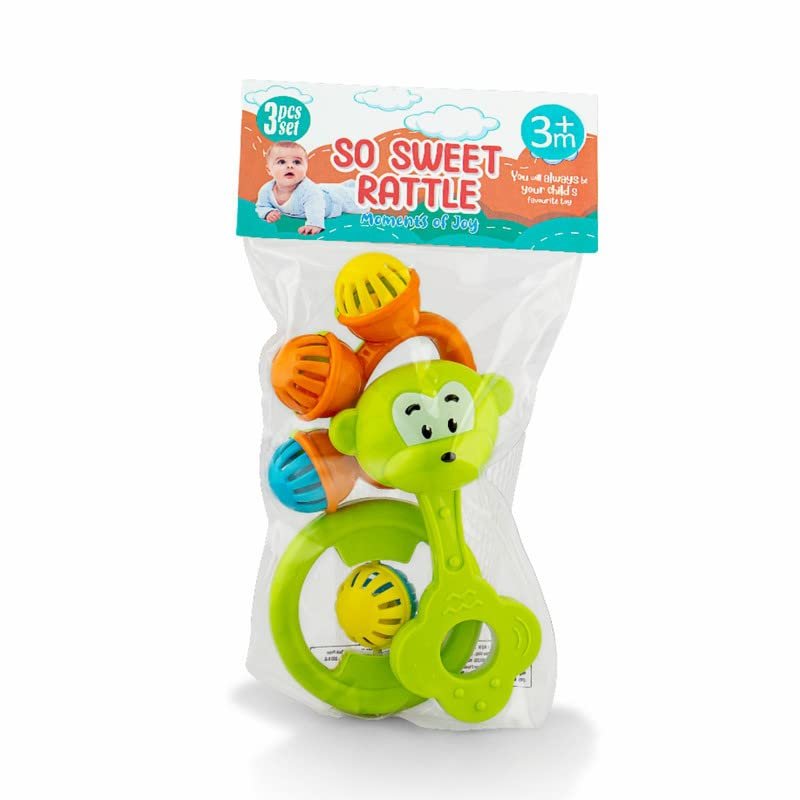 518dxlayppl Storio Infant Acrylonitrile Butadiene Styrene (Abs) So Sweet Rattle 3Pcs Packing Non Toxic Bright and Colorful Rattles Baby Boy Girl Toys Set,Multicolor