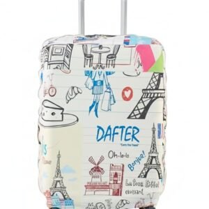DAFTER Design Print Luggage Cover, Waterproof PVC, Trolley Bag Cover, Hard Trolley Suitcase Protector with Zipper 24' Inch Medium Size