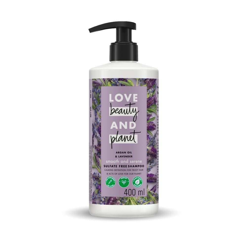 Love Beauty And Planet Argan Oil and Lavender Sulfate Free Smooth and Serene Shampoo|| No Parabens|| No Dyes|| 400ml Love Beauty And Planet Argan Oil and Lavender Sulfate Free Smooth and Serene Shampoo|| No Parabens|| No Dyes|| 400ml