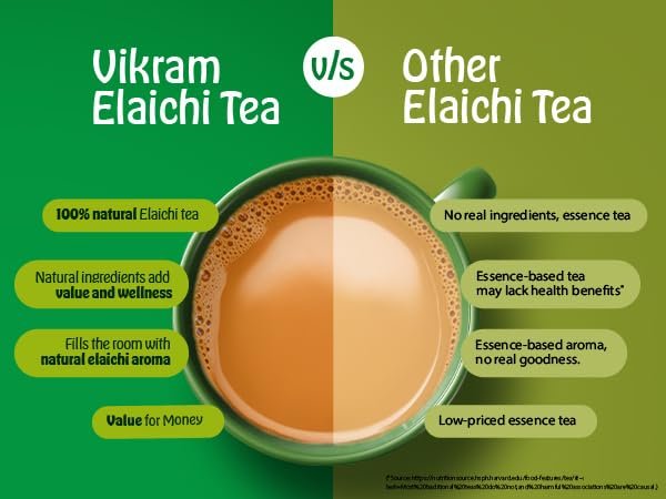 51hm6ia07yl VIKRAM Elaichi CTC Tea | 100% Natural Ground Cardamom blended with Assam Tea | Flavorful, and Aromatic Blend Perfect for a Bold and Refreshing Brew | Premium Black Powder | No Added Essence – 750 gram