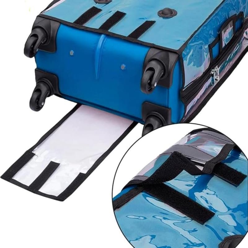51ie8ldrzl Craft Bazar Transparent PVC Luggage Cover Set for 20 Inch Trolly Suitcase Waterproof Dustproof Elastic Travel Bag Cover with Handle Opening Reusable Clear Suitcase Protector for Checked & Cabin Bags
