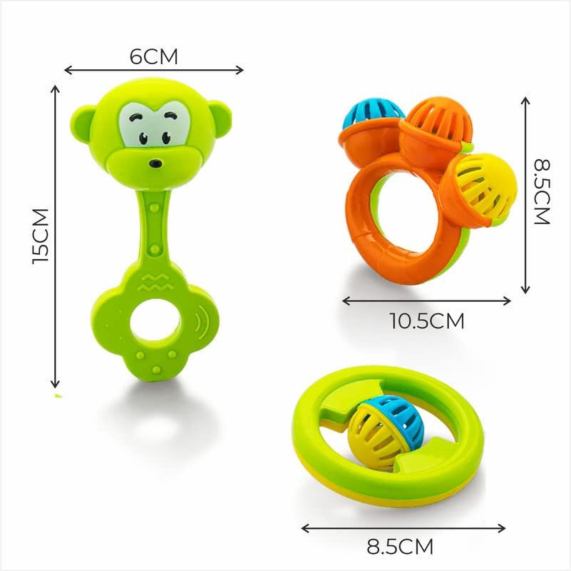 51jhabsh42l Storio Infant Acrylonitrile Butadiene Styrene (Abs) So Sweet Rattle 3Pcs Packing Non Toxic Bright and Colorful Rattles Baby Boy Girl Toys Set,Multicolor
