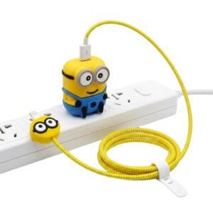 VEROX Cute 3D Style Compatible with iPhone Charger Case Cover Protector Cartoon Style 18W and 20W Adapter Cover- Minion
