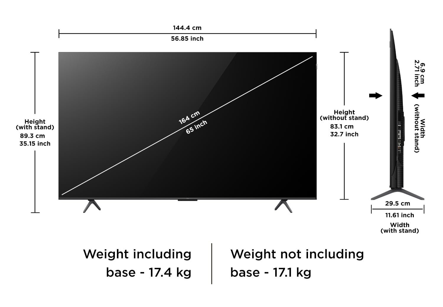 51oqy44xa7l. sl1500 TCL 164 cm (65 inches) 4K Ultra HD Smart QLED Google TV 65T8C