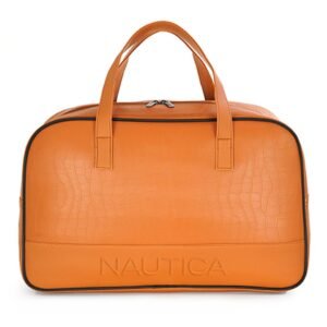 Nautica Duffle Bag for Travel|Stylish Leatherette Cabin Luggage| Compact and Comfortable for Travelling|for Weekend Trip & Gym Duffle Bag |Suitable for Men and Women, 25 L, Tan