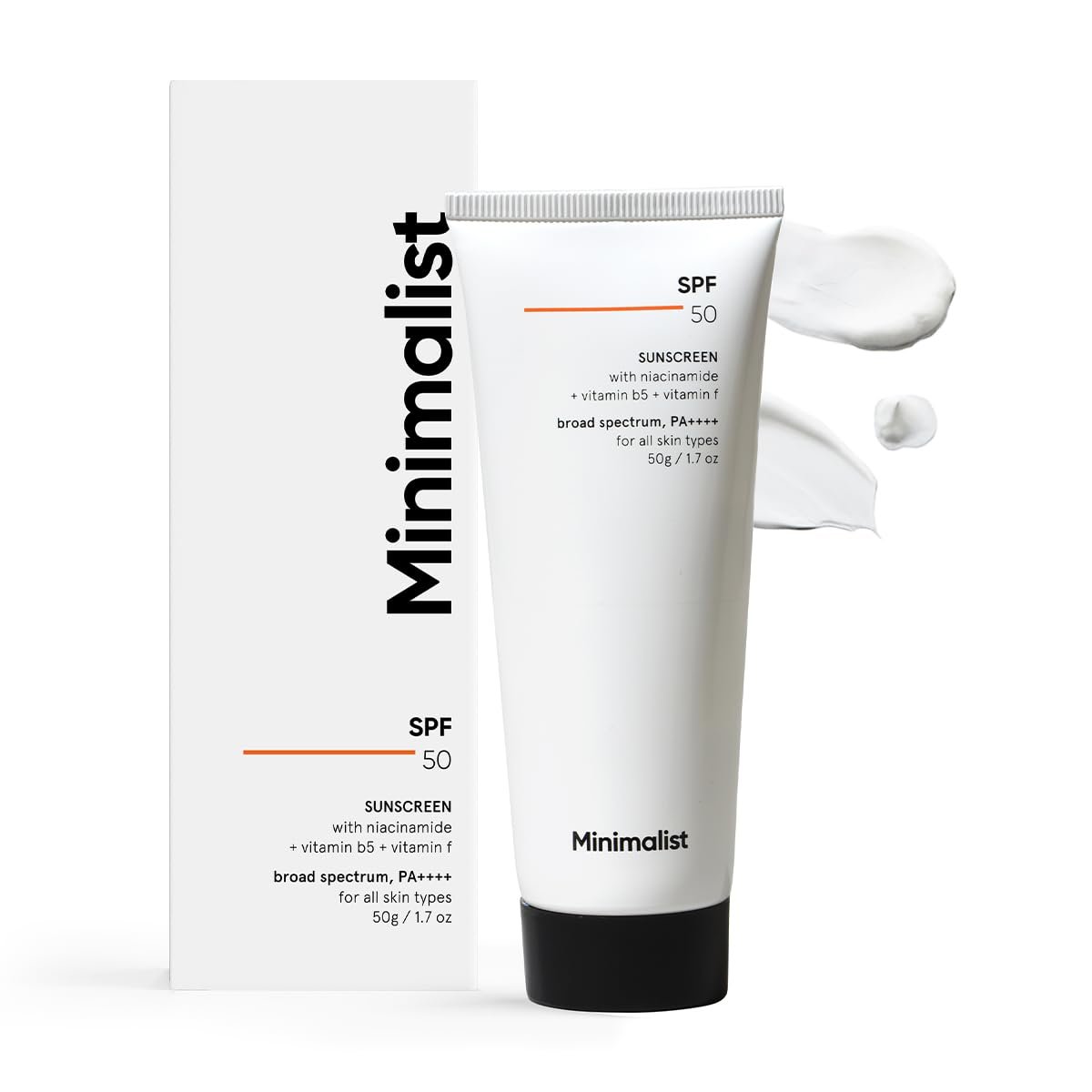 Minimalist Cream Sunscreen SPF 50 Lightweight With Multi-Vitamins, No White Cast, Broad Spectrum PA ++++ Acne Safe For Unisex, 50g Minimalist Cream Sunscreen SPF 50 Lightweight With Multi-Vitamins, No White Cast, Broad Spectrum PA ++++ Acne Safe For Unisex, 50g